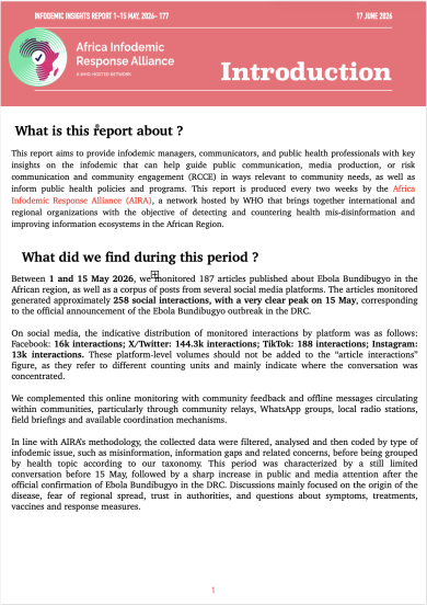 AIRA Infodemic Trends Report 1–15 May 2026